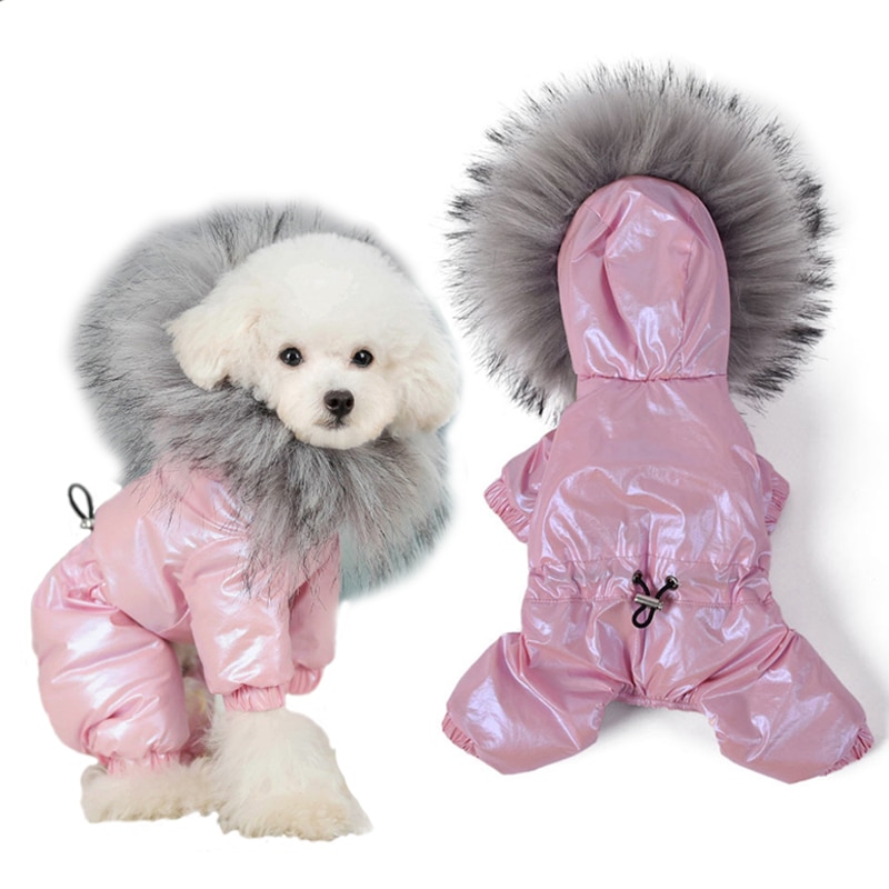Waterproof Dog Coat With Legs Fur, Small Dog Winter Coats With Legs