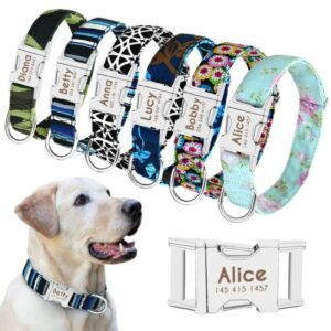 Custom Dog Collars – Nylon Dog Collars with Engraved Name on Buckle