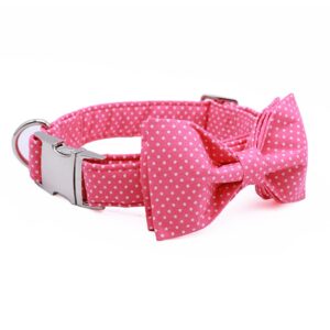 Pink Bow Tie Dog Collar with Matching Leash