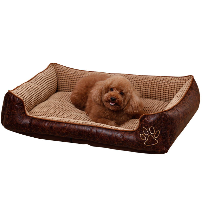 Corn Wool Bolster Dog Bed Lazy Pets, Leather Dog Bed Costco